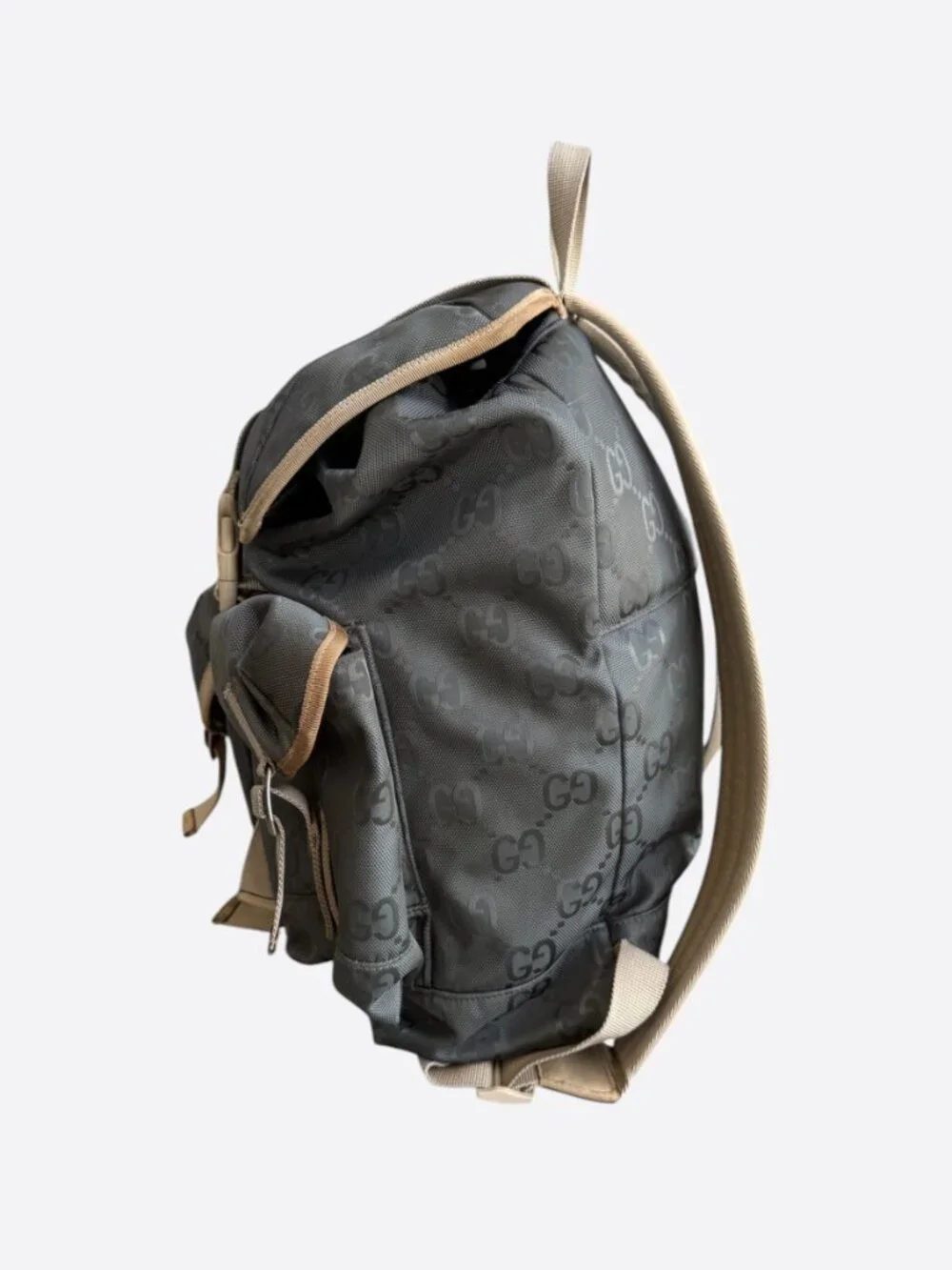 Gucci Black & Tan Supreme GG Monogram Off The Grid Backpack